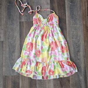 Aeropostale Floral Dress - Yellow, Pink, Green